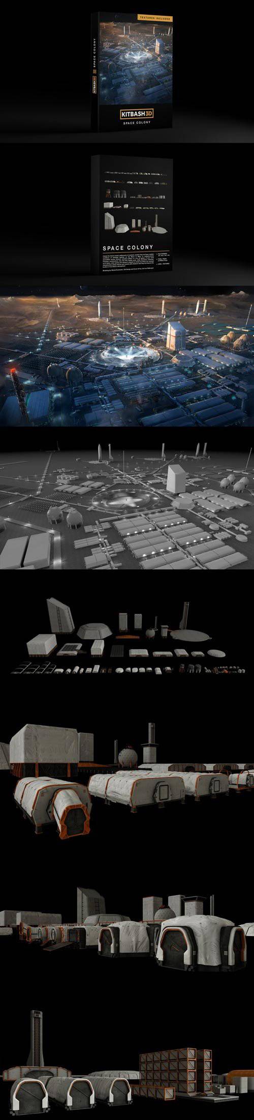 C4D模型-宇宙星球殖民地场景3D模型Kitbash3D-Space Colony C4D模型-宇宙星球殖民地场景3D模型Kitbash3D-Space Colony