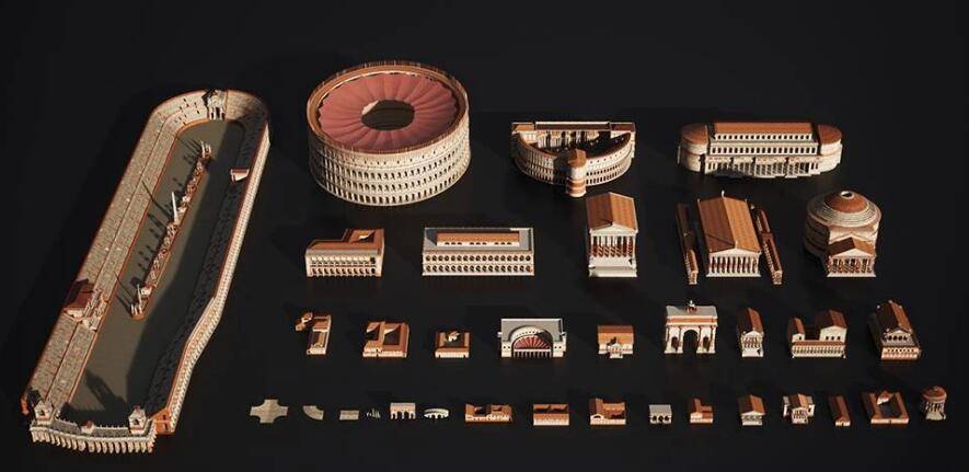 C4D模型-罗马帝国著名建筑3D模型Kitbash3D-Roman Empire C4D模型-罗马帝国著名建筑3D模型Kitbash3D-Roman Empire