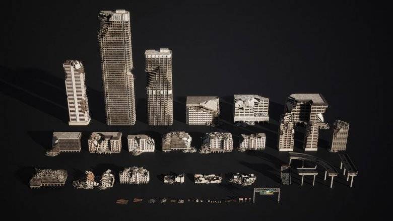 C4D模型-城市都市战区废墟场景3D模型Kitbash3D-WARZONE-MGJT资源