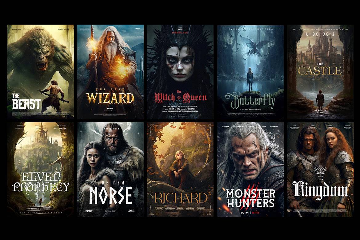 pixflow 14张电影演员和工作人员制作预告片片名片头奇幻海报PSD Cinematic Fantasy Posters pixflow 14张电影演员和工作人员制作预告片片名片头奇幻海报PSD Cinematic Fantasy Posters