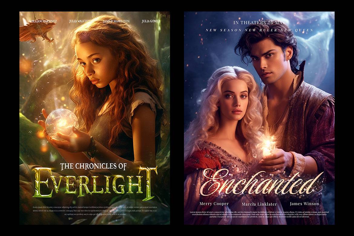 pixflow 14张电影演员和工作人员制作预告片片名片头奇幻海报PSD Cinematic Fantasy Posters pixflow 14张电影演员和工作人员制作预告片片名片头奇幻海报PSD Cinematic Fantasy Posters