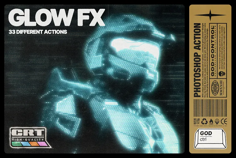 PS动作-40+新时尚图案样式颜色和发光强度效果 God Control – Glow FX | Photoshop Actions PS动作-40+新时尚图案样式颜色和发光强度效果 God Control – Glow FX | Photoshop Actions