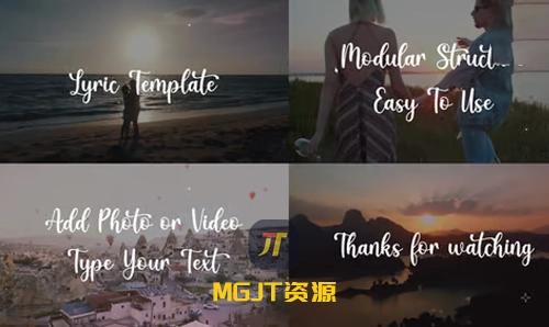 模块化结构的20个浪漫婚礼歌词模板PR&AE&FCPX&Davinci Resolve模板-MGJT资源