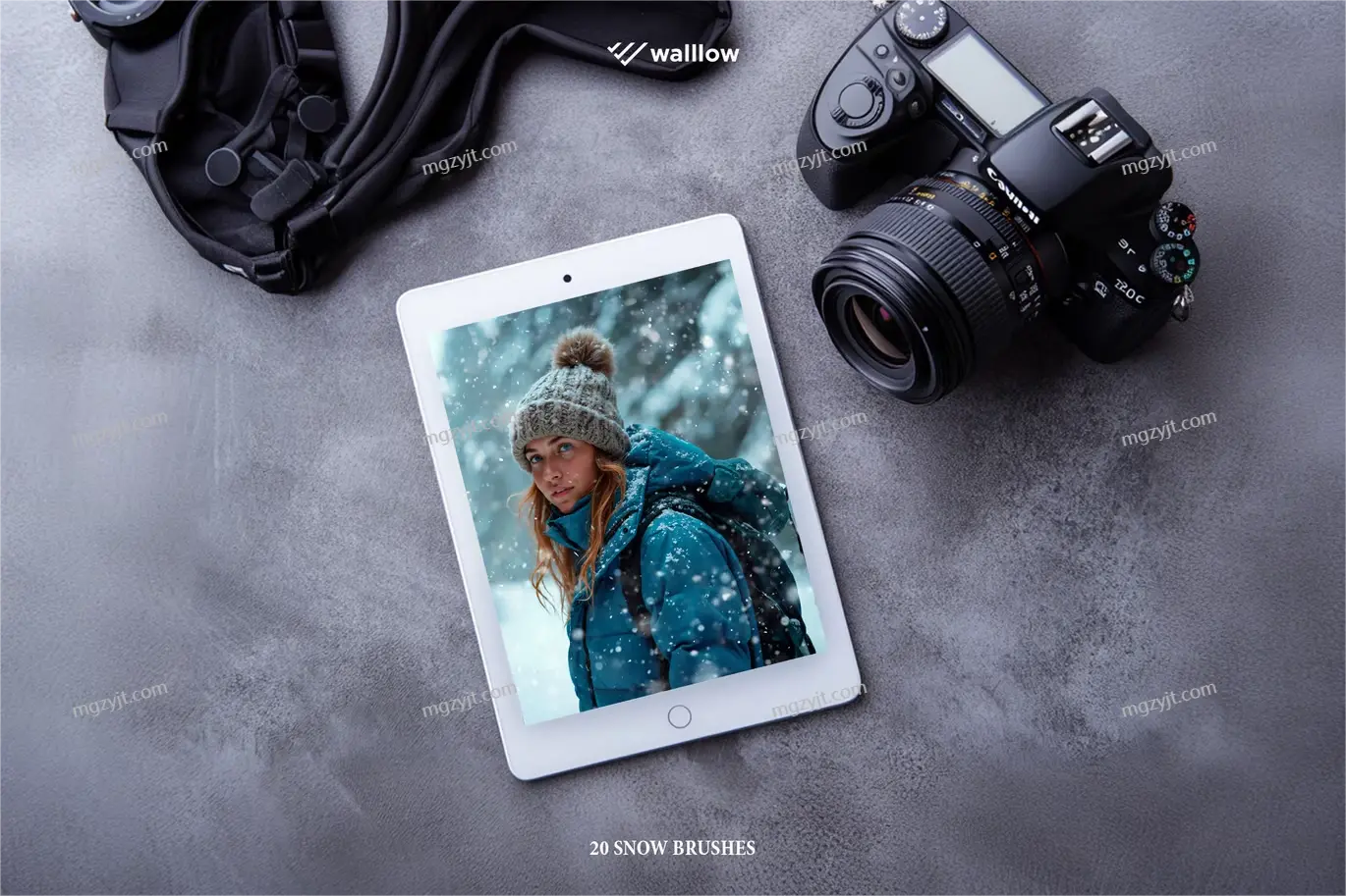 PS笔刷-20个逼真冬季的雪景图像画笔效果 PS笔刷-20个逼真冬季的雪景图像画笔效果