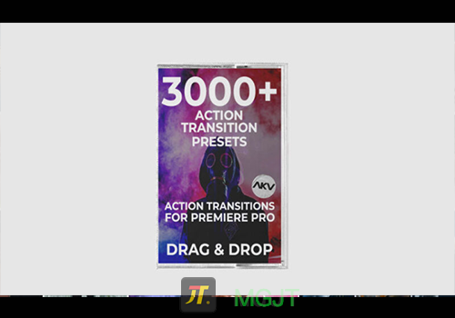 PR预设-3000+电影视频模糊闪光毛刺镜像扭曲缩放转场 AKV Studios - 3000+ Action Transitions-MGJT资源