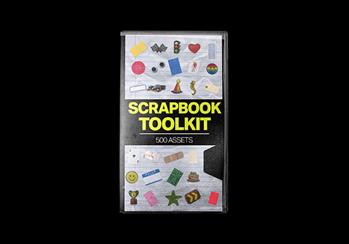 500个手工剪贴薄标签贴纸纹理手绘铅笔字体工具包Tropic Color - SCRAPBOOK TOOLKIT-MGJT资源