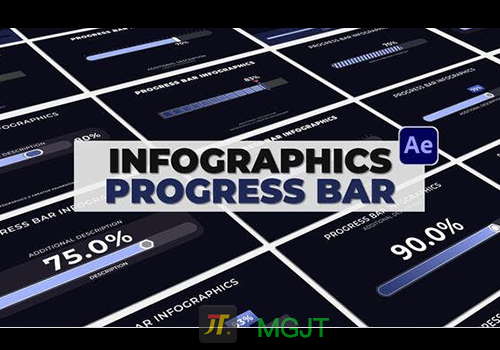 AE模版-10组高效信息图表过渡条设计套件元素Infographics Progress Bars-MGJT资源