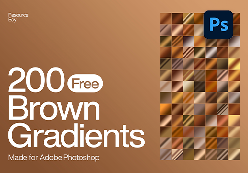 PS渐变-200款黄棕色古铜色风格渐变素材 200 Brown Photoshop Gradients-MGJT资源