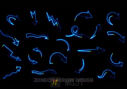 PR模板-20个霓虹灯箭头标注Neon Arrow Pack-MGJT资源