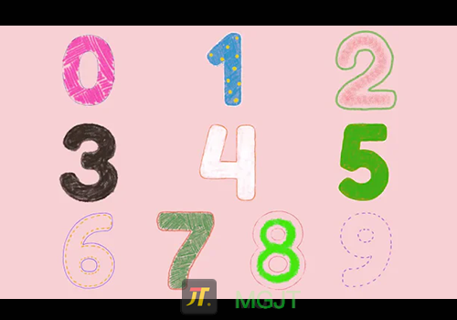 PR模版-10个自定义色彩可爱手绘数字动画-MGJT资源