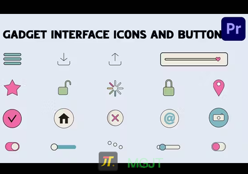 PR模版-19个图标按钮小工具界面Gadget Interface Icons And Buttons-MGJT资源