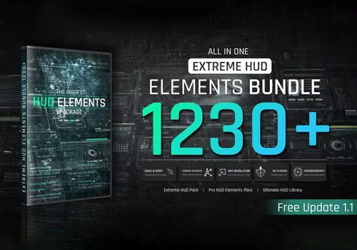 AE模板-1200+未来主义极限HUD元素套装Extreme HUD Elements Bundle-MGJT资源