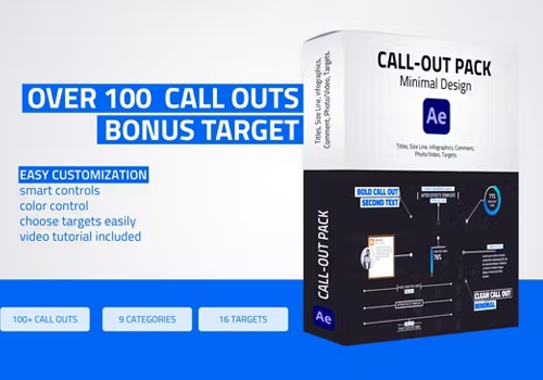 AE模板-110+独特线条呼出指示线文本标题动画元素标注Unique Call – Outs Pack-MGJT资源