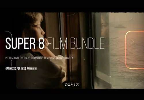 AE模板-70个水平垂直电影烧伤胶片音效调色效果Super 8 Film Bundle-MGJT资源