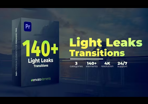 PR模板-100+基本飞溅逼真漏光过渡效果Light Leaks Transitions-MGJT资源