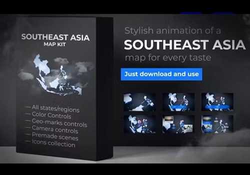 Ae模版-世界地图之东南亚地图套件-MGJT资源