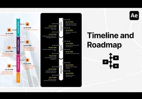 垂直版时间表和路线图信息图表模板-MGJT资源