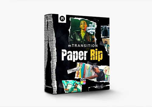FCPX插件-52个创意纸张撕裂效果过渡转场mTransition Paper Rip-MGJT资源