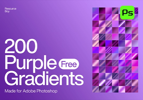 PS渐变-200 种紫色色调风格渐变素材（个人可商用）200 Purple Photoshop Gradients-MGJT资源