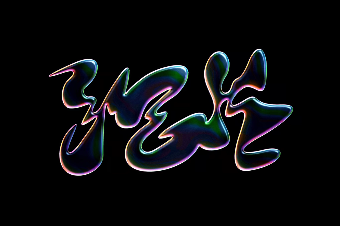 PS样机-适用于文字与标识的异形镀铬效果 PS样机-适用于文字与标识的异形镀铬效果
