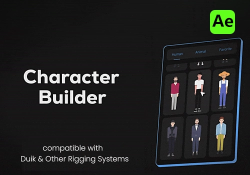 Ae脚本-二维卡通人物角色绑定动态图形MG动画生成器 Character Builder v1.2.5-MGJT资源