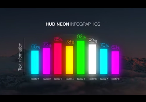 自定义HUD霓虹灯颜色的多种样式信息图表PR和AE模板-MGJT资源