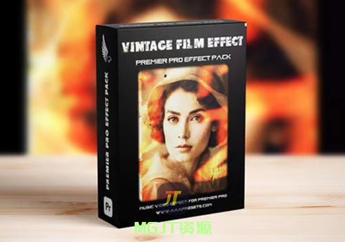 适用于 Premiere Pro 的胶片卷旧式胶片效果模板-MGJT资源