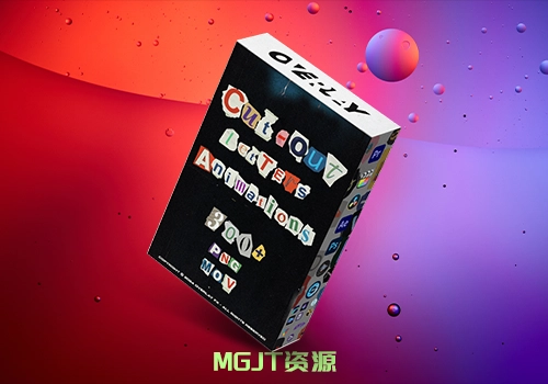 300+大小写字母数字符号PNG图片和视频素材 Cut-Out Letters Animations Pack-MGJT资源