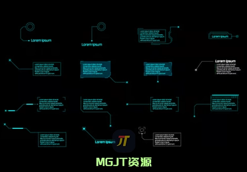 15个带有Alpha通道的故障呼出指示线标识PR和AE模板-MGJT资源