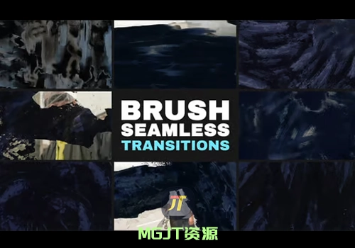 16时尚潮流手工制作的画笔过渡和叠加PR和AE模板-MGJT资源