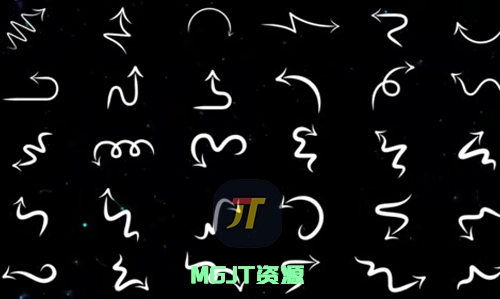30个与众不同另类的手绘箭头元素AE模板-MGJT资源