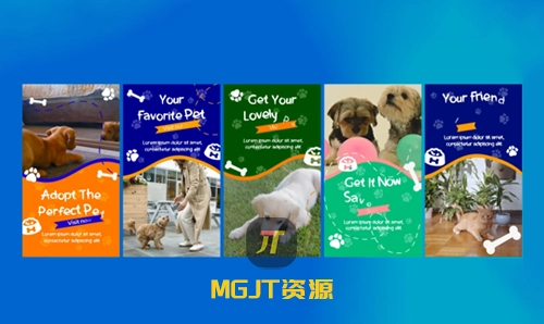 5款快乐可爱的宠物视频记录移动端AE模板-MGJT资源