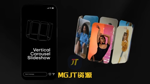 适用于手机移动端的轮播幻灯片效果PR模板-MGJT资源