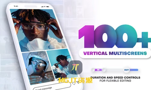 适用于移动手机端的100+视频垂直过渡效果AE模板-MGJT资源