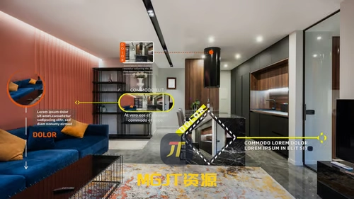 11个建筑家居行业专用的呼出指示图文标识Davinci Resolve 模板-MGJT资源