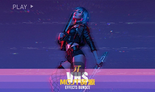 30 张商业或动作场景照片VHS叠加4KJPG素材   VHS Effects Bundle-MGJT资源