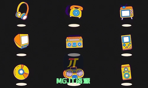 9个手绘复古元素AE&FCPX模版和视频素材-MGJT资源