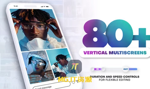 适用于移动手机端的80+视频垂直过渡效果PR模板-MGJT资源