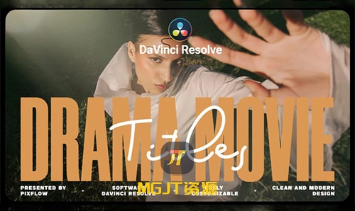 达芬奇模板-30个电影片头标题字体排版海报 Pixflow – Drama Movie Titles For Davinci Resolve-MGJT资源