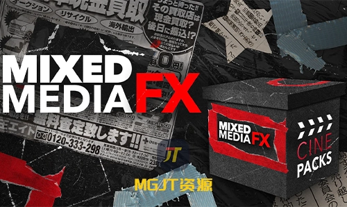复古涂鸦拼贴艺术报纸磁带塑料胶片转场叠加纹理视频素材 Cinepacks – Mixed Media FX-MGJT资源