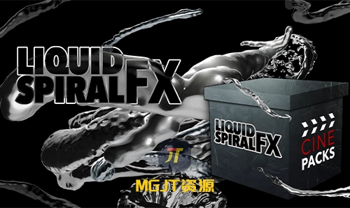 100+金属酸性镀铬液体流动螺旋效果视频素材 Cinepacks – Liquid Spiral FX-MGJT资源