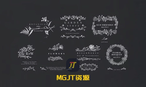 7款浪漫植物枝叶婚礼MG动画效果AE模板-MGJT资源