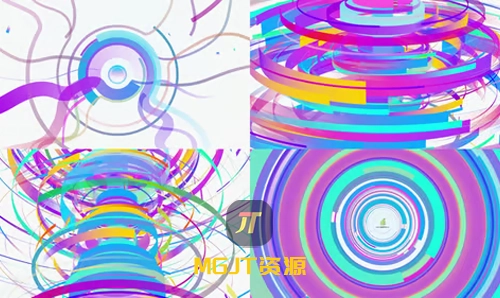 彩色丝带圆线 LOGO徽标效果AE模板-MGJT资源