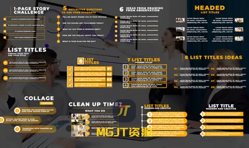 15 款不同样式列表标题的效果PR&AE模板-MGJT资源
