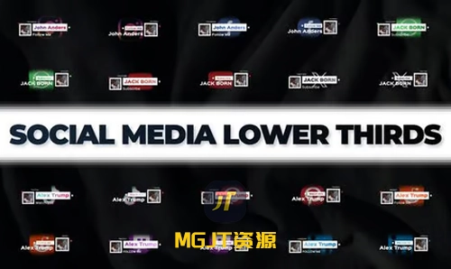 9组社交媒体下三分之一的效果AE模板-MGJT资源