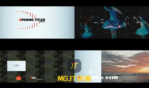 独秀初绽：创意的故障失真开始标题AE模板-MGJT资源