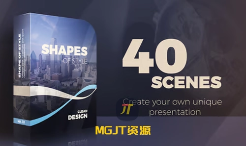 40+样式形状图标图表LOGO展示 AE 模板-MGJT资源