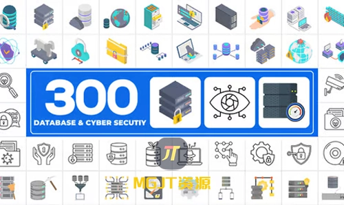300 个网络安全图标 动画元素 AE 模板-MGJT资源
