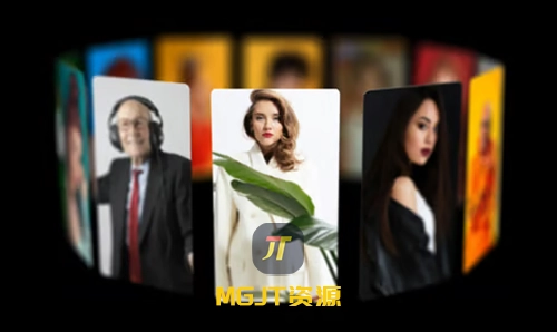 3种旋转木马滚动轮播幻灯片效果 AE 模板-MGJT资源