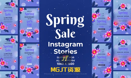 适用于移动手机端的春季樱花主题视频促销宣传片 AE 模板-MGJT资源